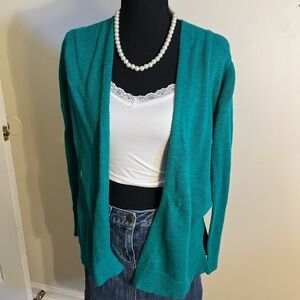 GAP Teal Open Front Cardigan Sweater